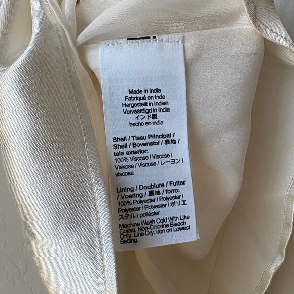 NEW J. Crew Collection Halter Top Rosette Crepe Ivory Satin Blouse Size Small - Picture 8 of 9